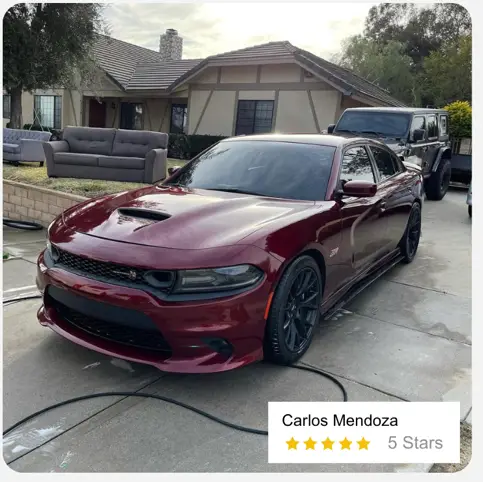 OnDSpot car detailing results showcasing pristine vehicle finish in Fresno